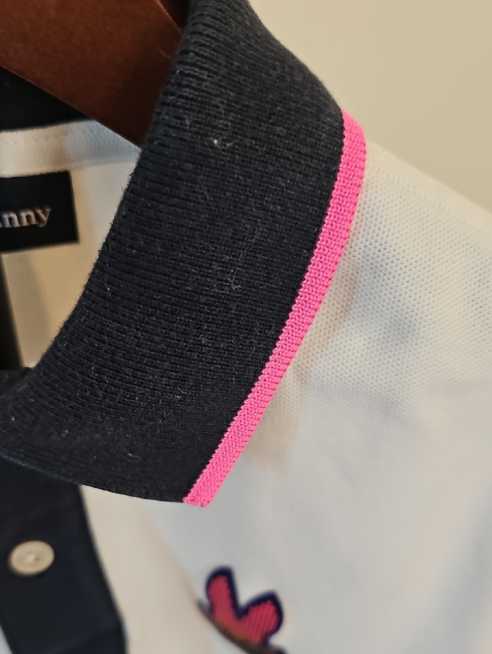 Psycho Bunny White Boys' Polo Shirt with Black And Pink Trim - Picture 3 of 12